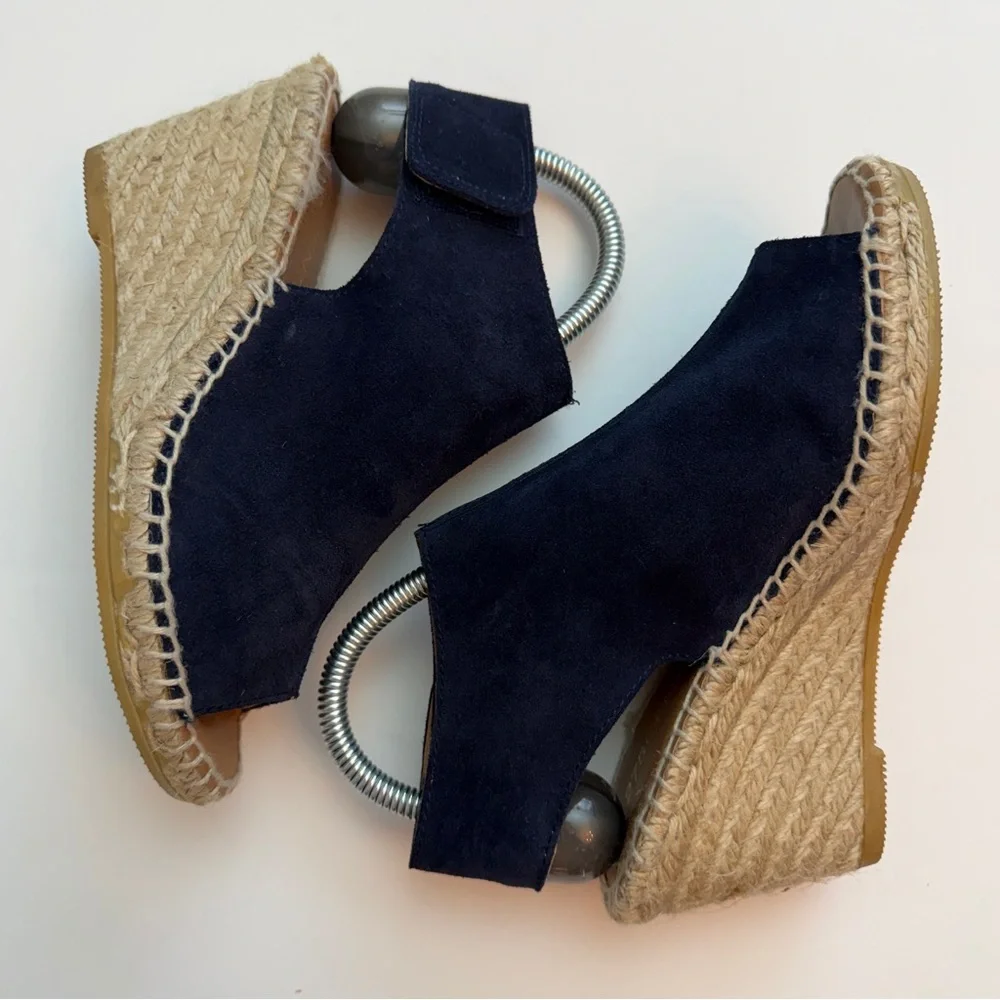 275 Central Navy Suede Wedges, Size 36/7 - Picture 3 of 8